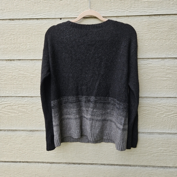 Eileen Fisher black gray ombre sweater yak wool silk blend PL LP petite large - Picture 2 of 5
